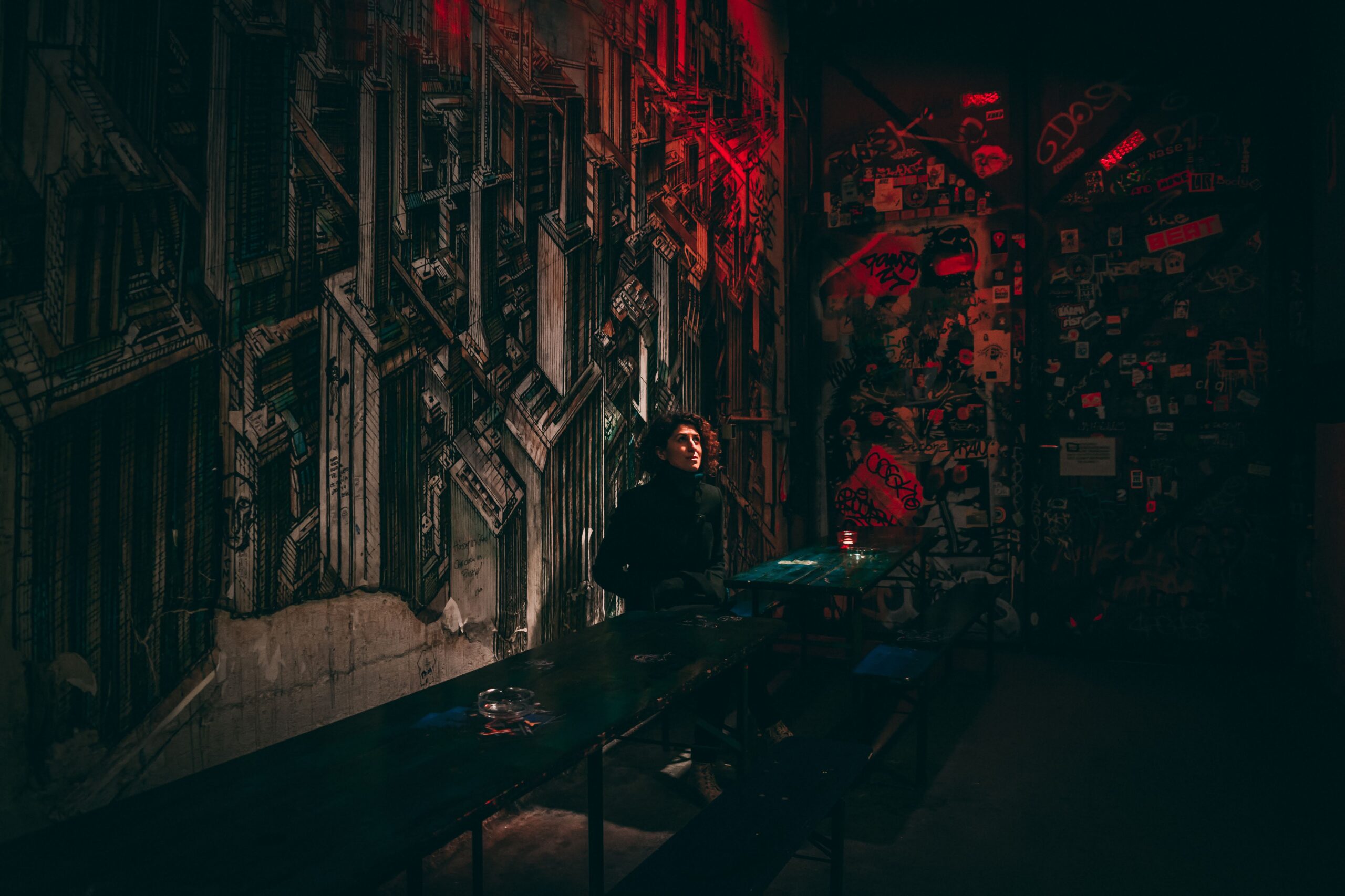 Berlin Graffiti at Night